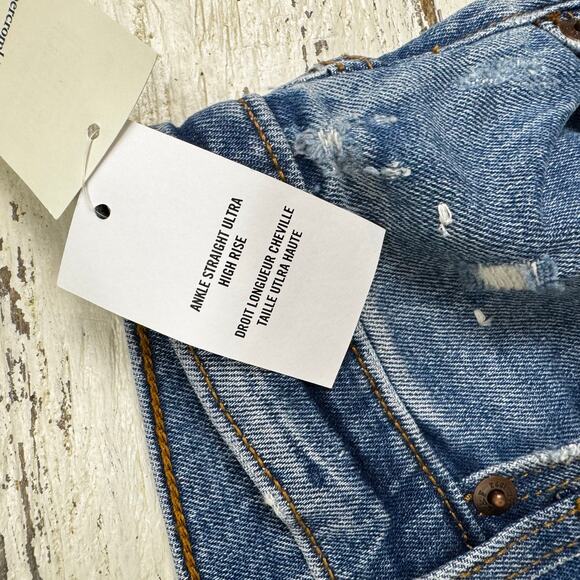 Abercrombie & Fitch Ankle Straight Leg Ultra High Rise Jeans Size 29 or 8 Long - Picture 5 of 8